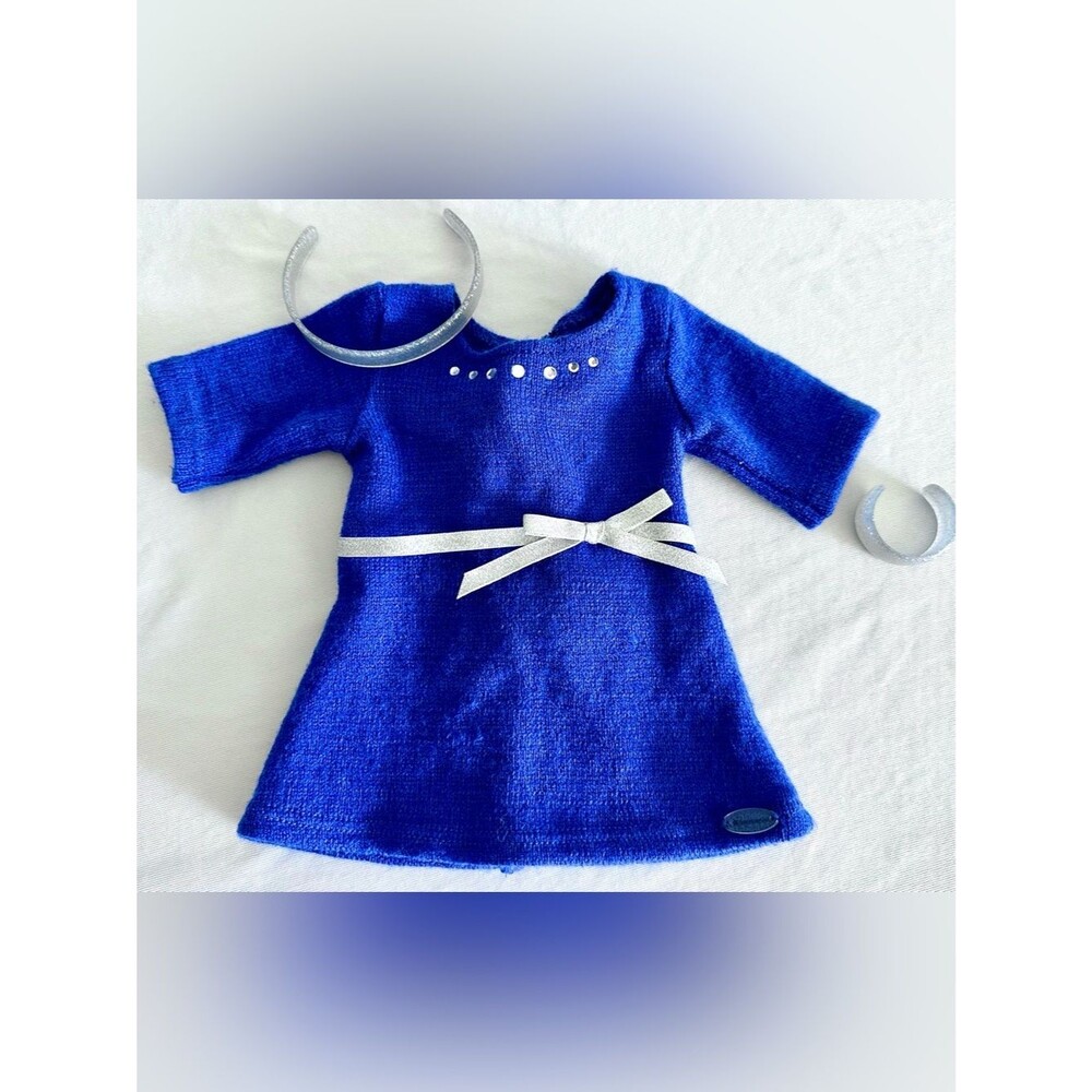 American Girl Truly Me Blue Rhinestone Studded Dress & Accessories Doll Outfit